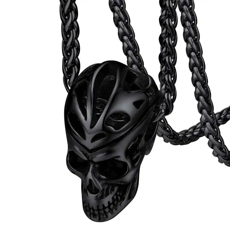 Skull Pendant Necklace — Stainless Steel Gothic