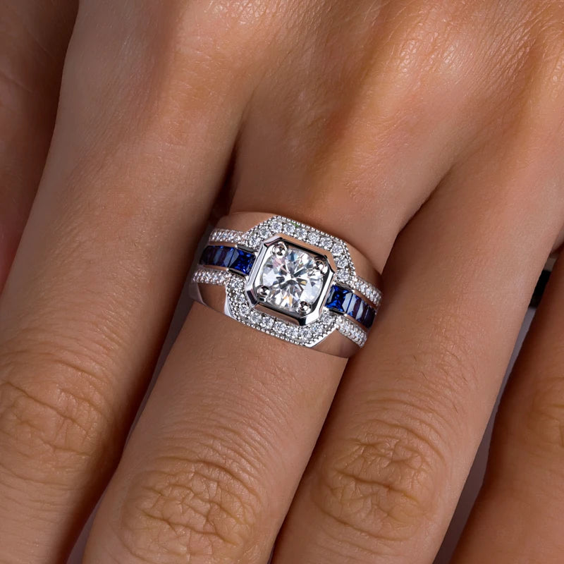 Iced Out VVS Diamond Ring — 925 Silver