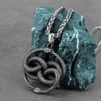 Vintage Double Snake Viper Python Necklace — Stainless Steel