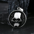 Round Skull Face Pendant Necklace — Gothic