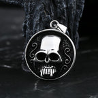 Round Skull Face Pendant Necklace — Gothic