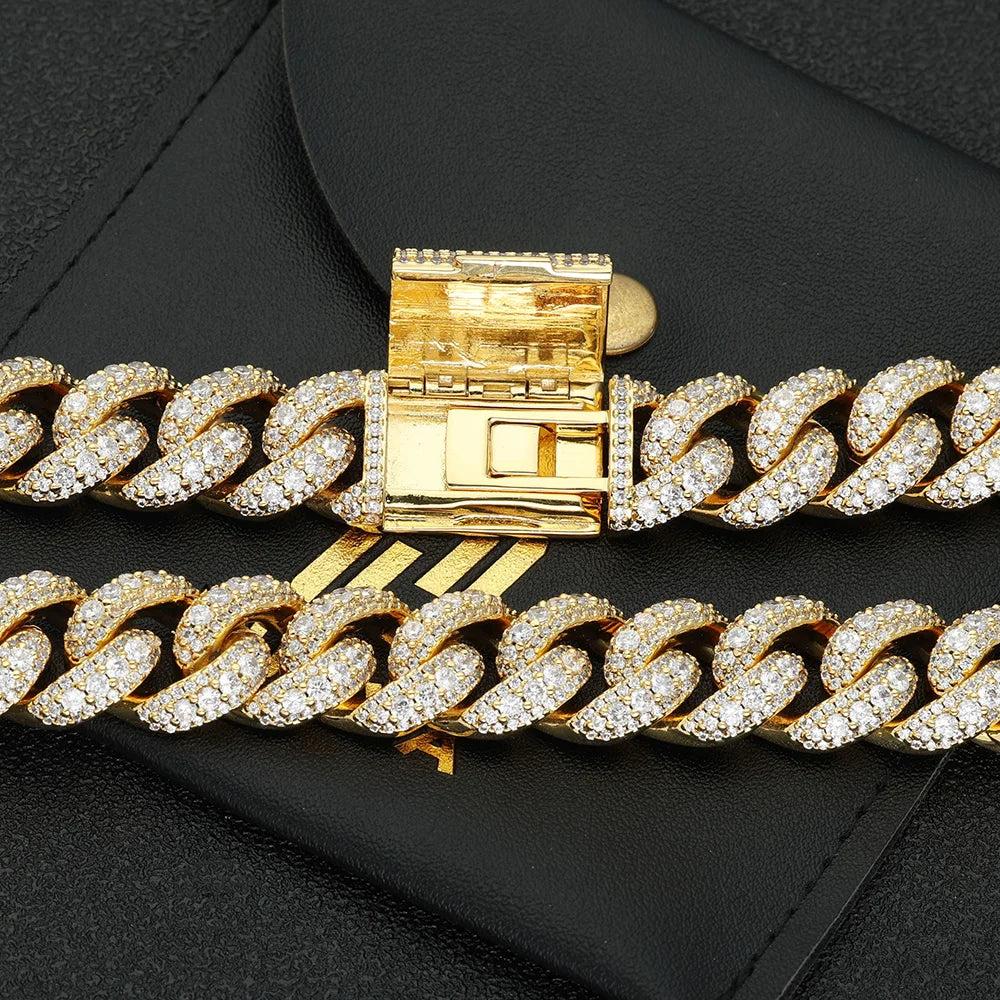 Iced Out Cuban Bracelet Stainless Steel 15MM