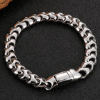 9MM Wide Curb Link Chain Man Bracelet for Men In Polished Stainless Steel Men's Wrist Bracelets On Hand Jewelry Mannen