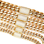 12/14/18/20/22mm Big Heavy Solid Stainless Steel Cuban Miami Link Chain Necklaces for Men Hip Hop Bling Iced out Rapper Jewelry
