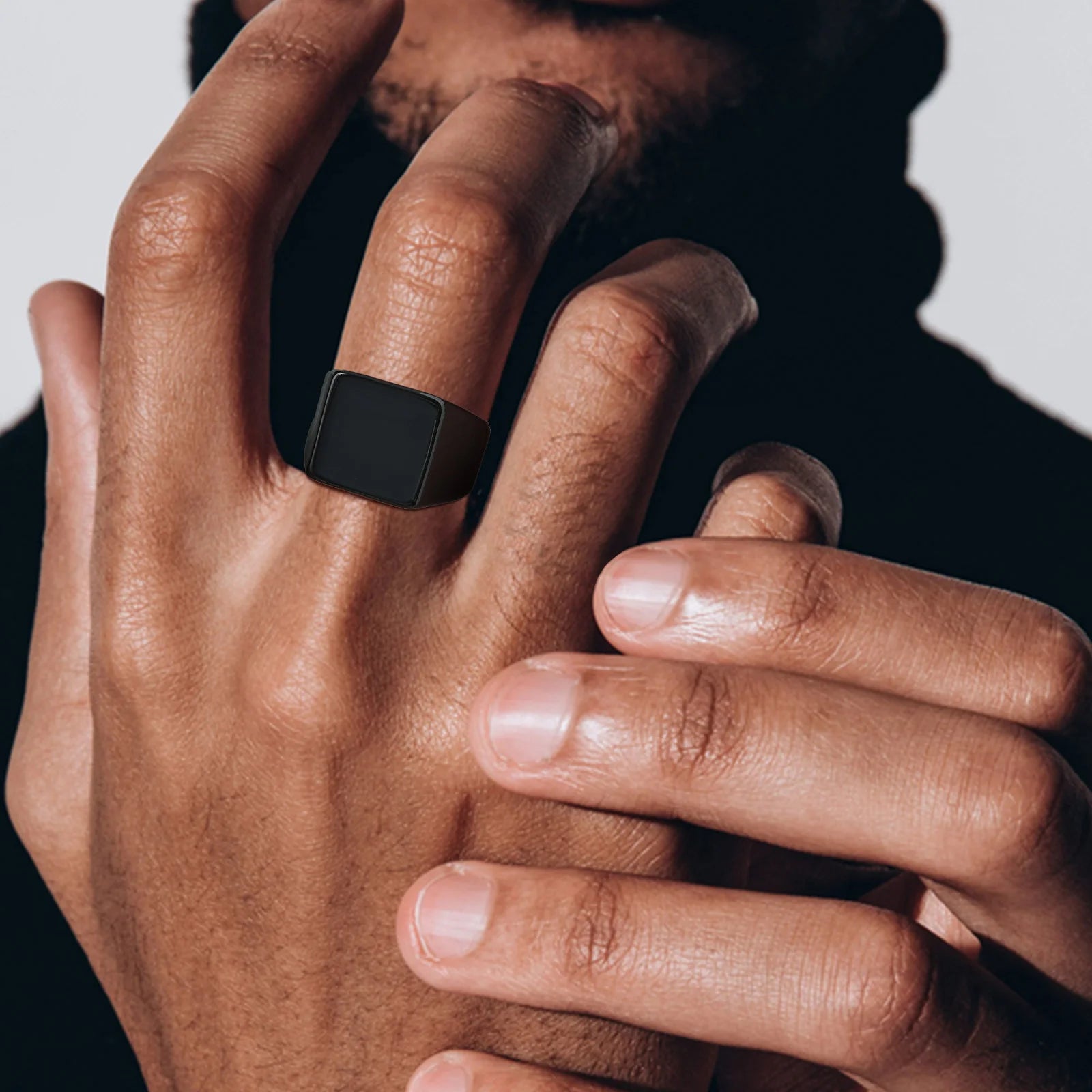 Square Signet Ring — Stainless Steel