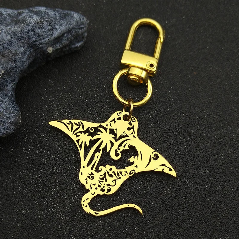 Manta Ray Gold Pendant Necklace