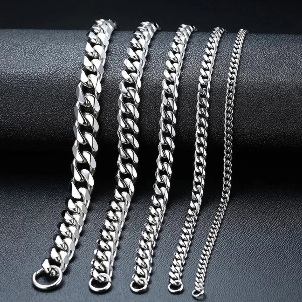 Cuban Chain Necklace 3-9mm — Stainless