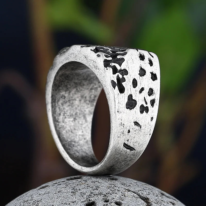 Vintage Gothic Rectangle Engravable Ring — 316L Stainless Steel