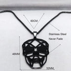 Goth Cool Skull Neck Pendant Stainless Steel Chain Necklace Hip Hop Rock Necklaces Jewelry acero inoxidable joyeria