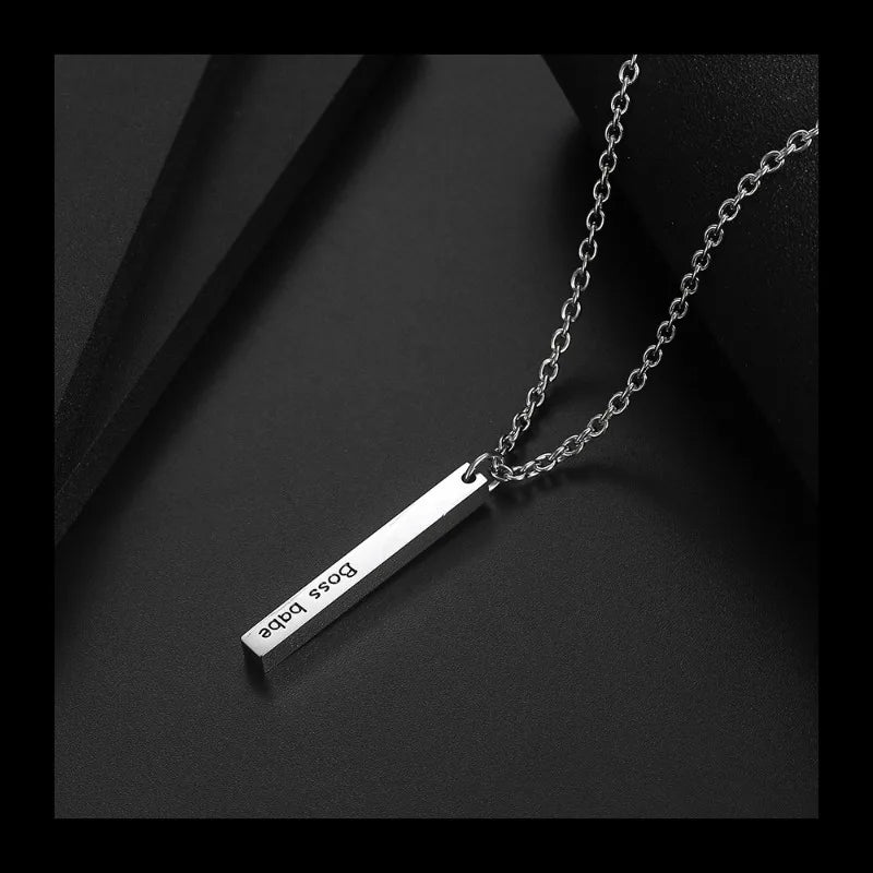 Minimal Long Pendant Necklace — Stainless