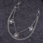 Gothic Spider Pants Chain — Double-Layer Ring Metal Waist Chain