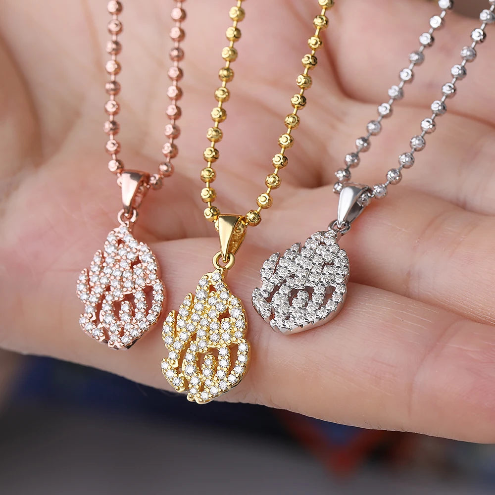 Full Moissanite Necklaces For Women Men 925 Sterling Silver Lab Diamond Pendant Chain Wedding Party 18K Gold Plated Fine Jewelry