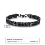 Black Byzantine Braided Bracelet — Stainless Steel