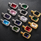Iced Out Rope Pendant Necklace Stainless Steel
