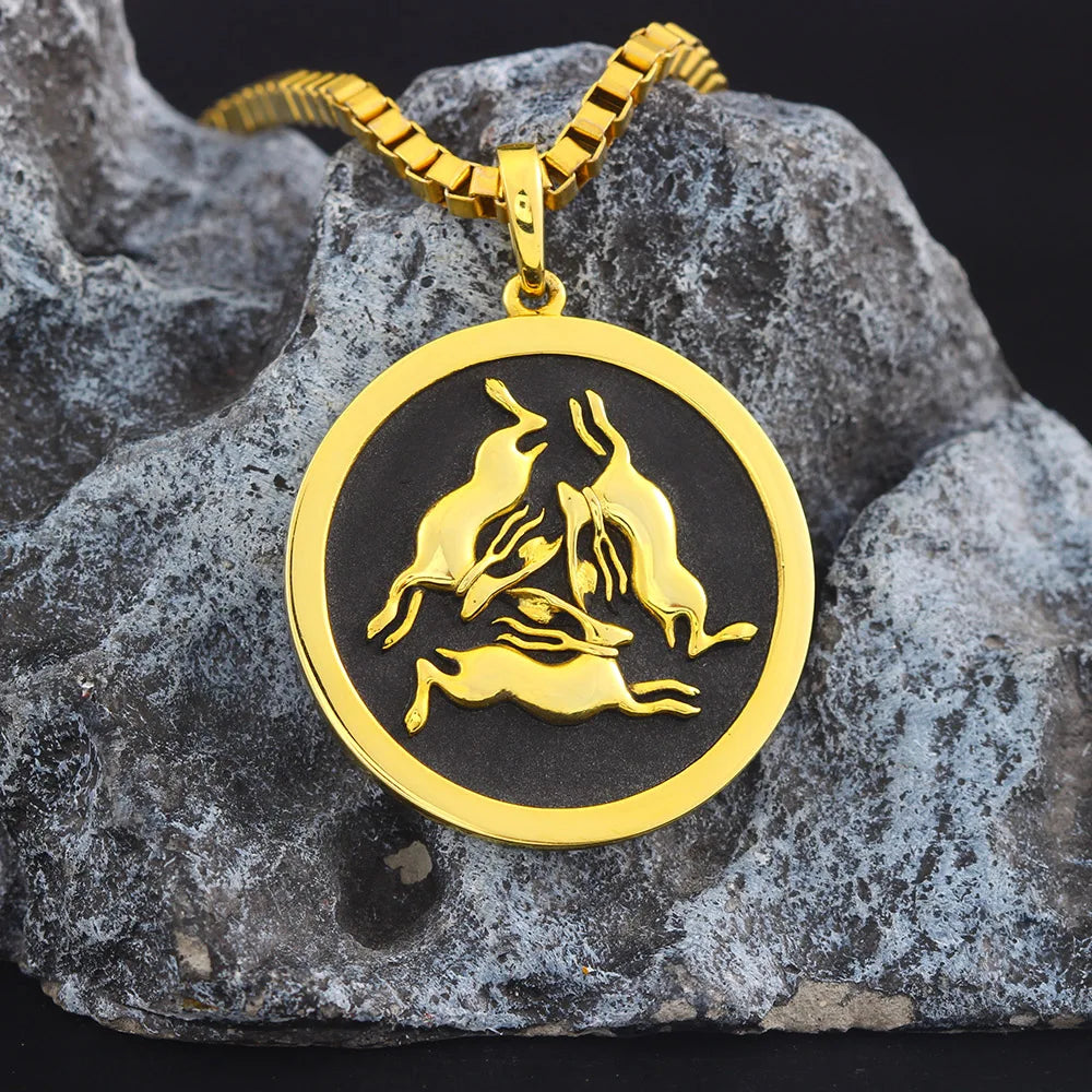Three Rabbits Pendant — 925 Silver