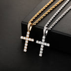 TOPGRILLZ Hot Sale Moissanite Cross Pendant 3mm 4mm 925 Sterling Silver Pendant D Color Moissanite Pendant Pass Diamond