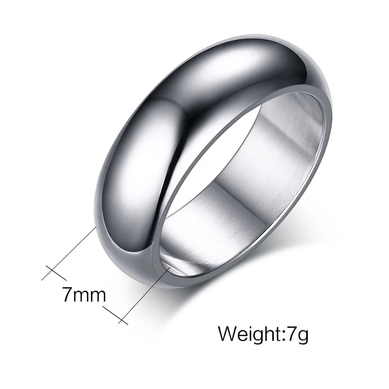 Basic Rings for Men,2/4/6/8/10mm Width Plain Dome High Polished Stainless Steel Wedding Band Promise Ring,Comfort Fit US Size