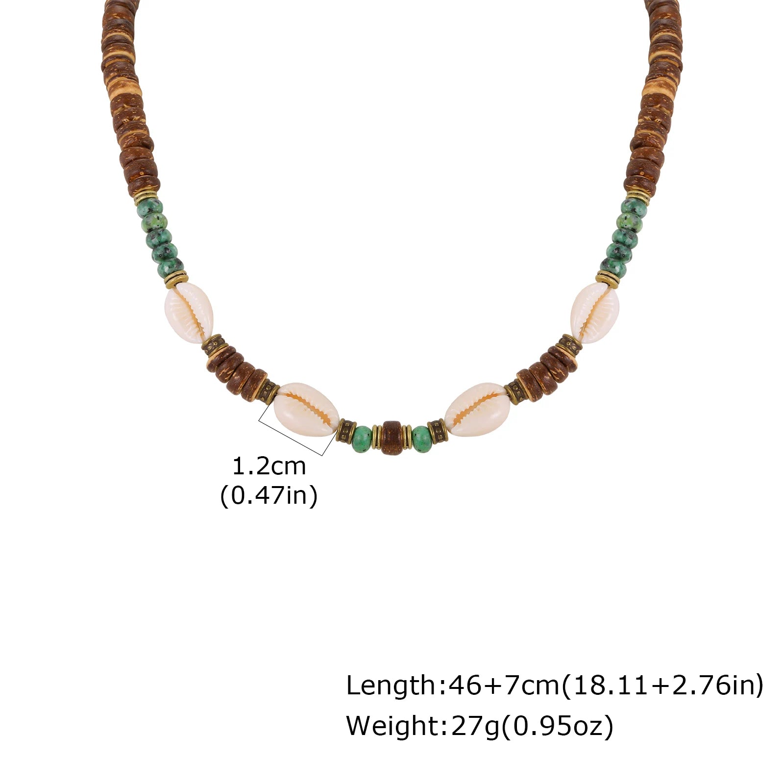 Coconut Shell Beaded Surfer Necklace