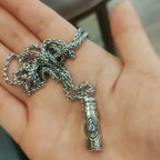 Ethnic Style Relief Vajra Pestle Necklace For Men Jewelry Blessing Gau Buddhist Scripture Box Pendant Male Choker