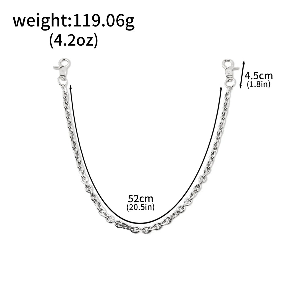 Men's Long Belt Jeans Wallet Chain Keychain