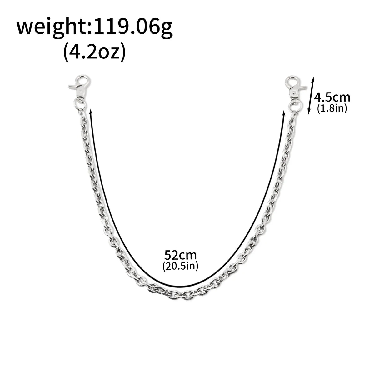 Men's Long Belt Jeans Wallet Chain Keychain