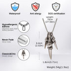 Vnox Men's Metal Dragon Claw Pendant Necklace Punk Rock Hip Hop Box Chain Party Halloween Jewelry Gift for Father Husband Son
