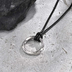 Vnox Retro Niche Viking Mobius Necklaces For Men Stainless Steel Round Pendant With 60cm Rope/Metal Chain Four Color