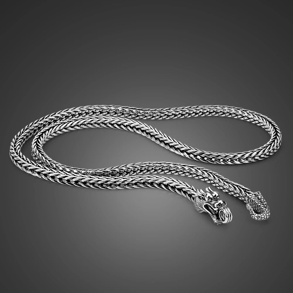 Dragon Necklace 5mm Franco Curb Chain Choker Vintage — Two-Tone