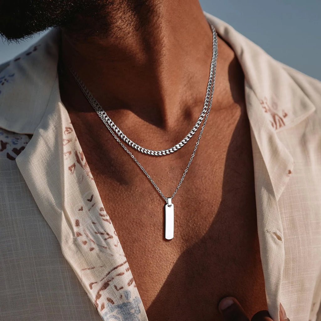 Double Layer Cuban Chain Necklace — SS