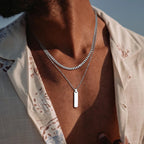 Double Layer Cuban Chain Necklace — SS