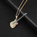 Retro Punk Music Guitar Necklace for Men Personalized Gothic Pendant Fashion Hip Hop Rock Singer Jewelry Gift