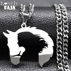 Horse Steel Pendant Silhouette Hollow Horsehead