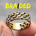 Weaving Hollow Stainless Steel Mens Rings Trendy Simple Unique Stylish for Male Boyfriend Jewelry Creativity Gift