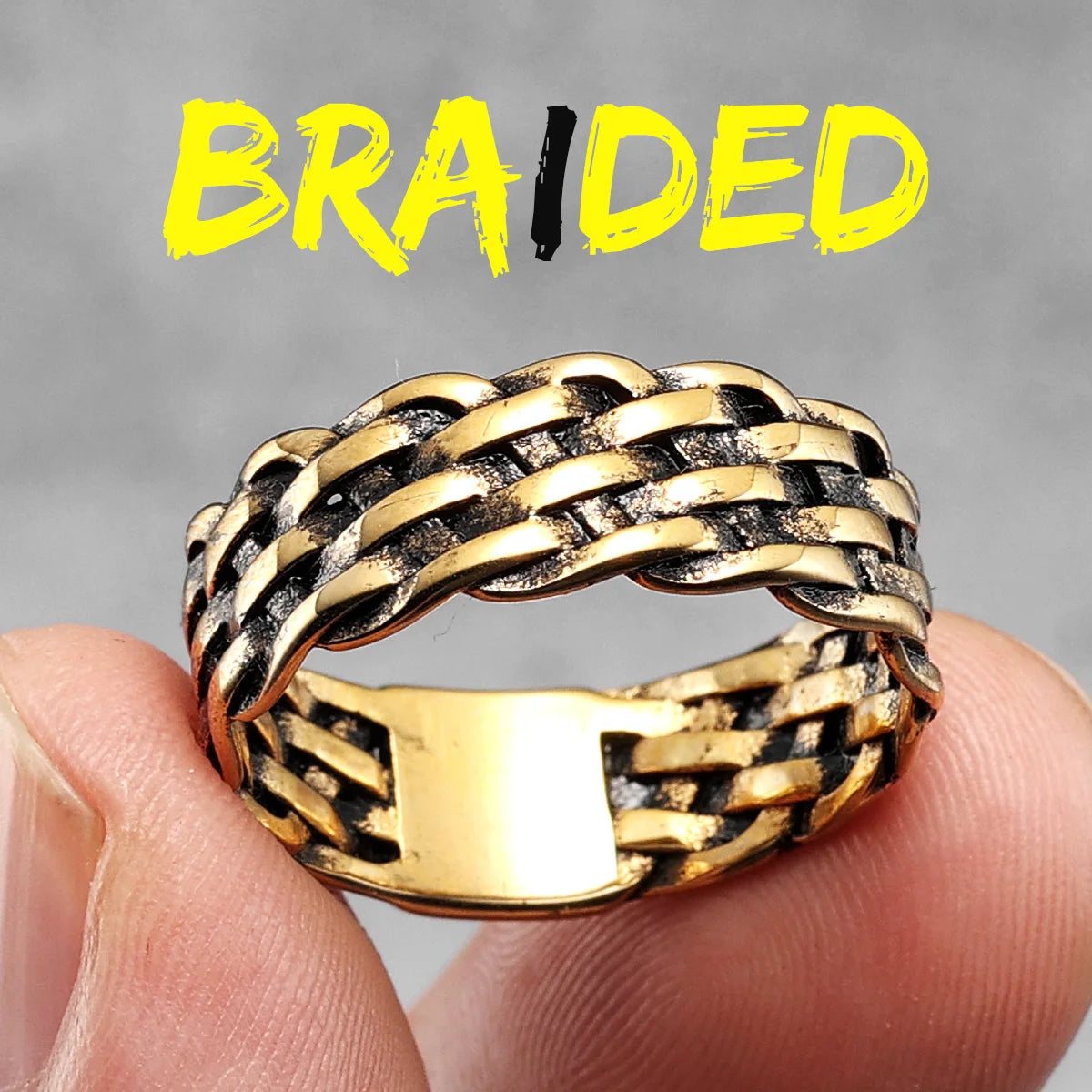 Weaving Hollow Stainless Steel Mens Rings Trendy Simple Unique Stylish for Male Boyfriend Jewelry Creativity Gift