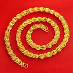Women's 24K Gold AU999 Sweater Chain Phoenix Tail Necklace - Exquisite phoenix, heavy texture, value-preserving, for