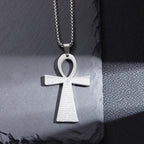 Vintage Christian Jesus Cross Stainless Steel Pendant Little Angel Prayer Necklace Men Women Faith Amulet Jewelry