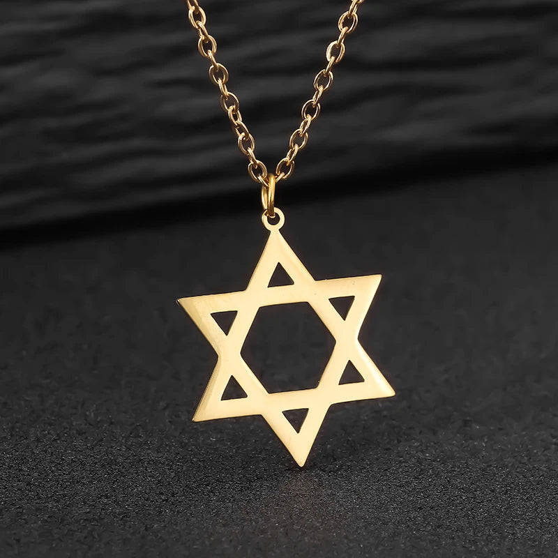 Star of David Pendant Necklace — Gold-Tone Metal