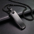 Minimalist Vertical Rectangle Bar Necklace — 316L Stainless Steel