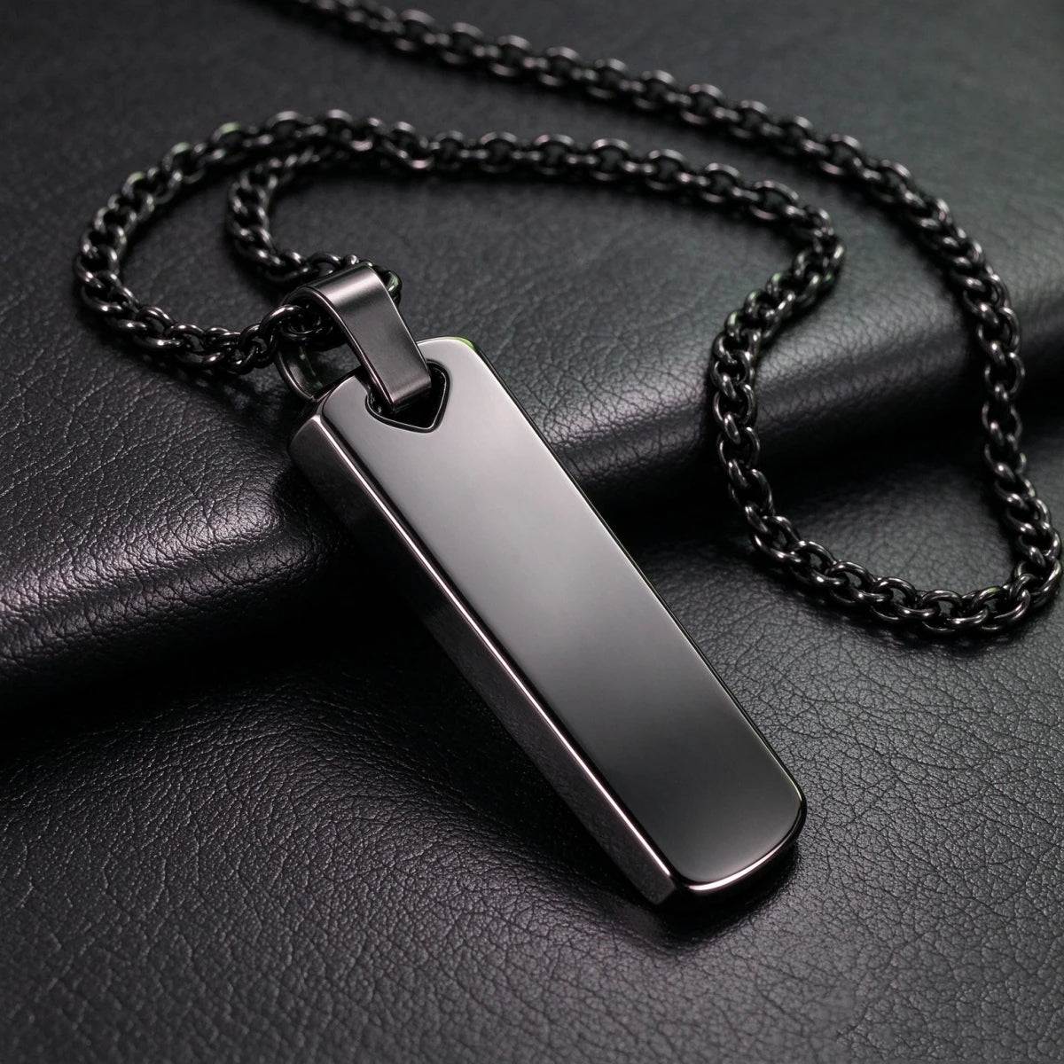 Minimalist Vertical Rectangle Bar Necklace — 316L Stainless Steel