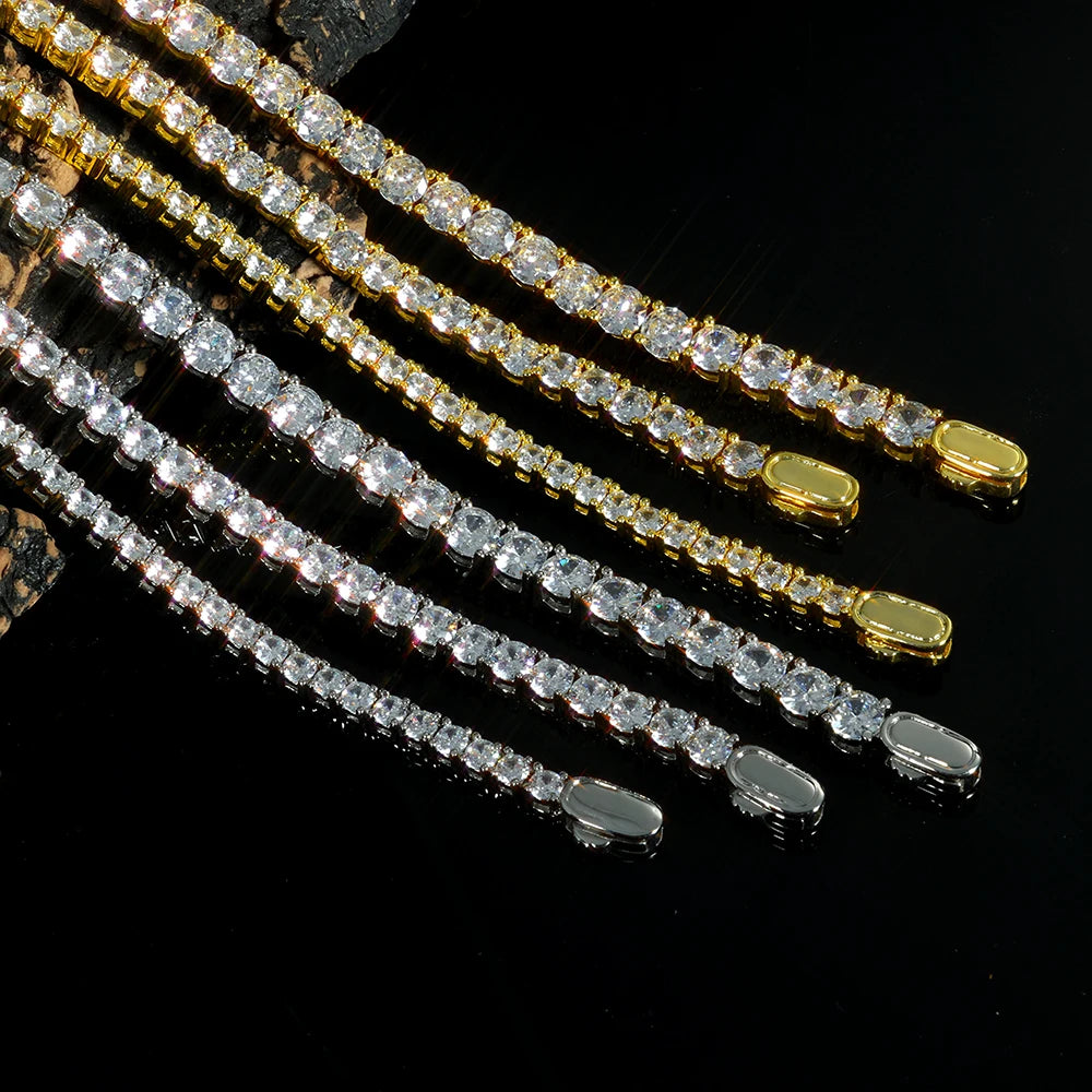 Gold Tennis Chain Full Diamond 3/4/5MM