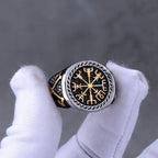Stainless Steel Vikings Vegvisir Compass Runes Ring for Men Vintage  Fashion Celtic Knot Accessories Hip Hop Biker Jewelry Gift