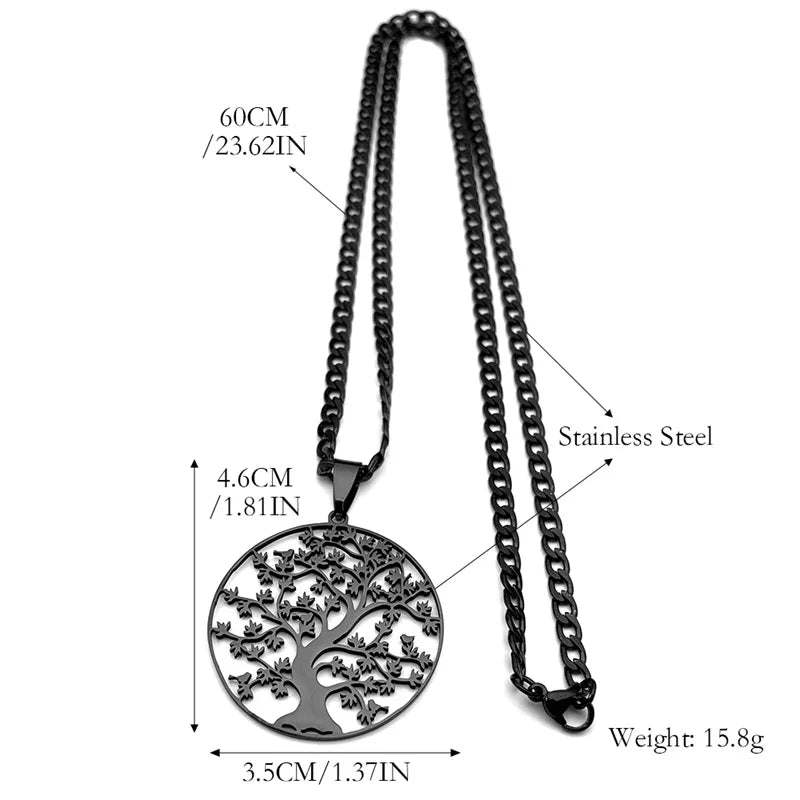 Tree of Life Nature Symbol Pendant Stainless Steel Gold/SilverA color Jewelry Women Men Fashion Necklace Bracelet Accessori