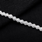 Iced Out Hexagon Bracelet — 925 Silver