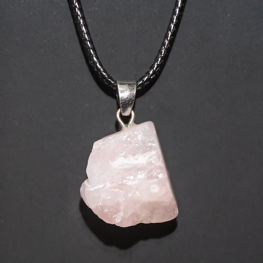 1PC Natural Crystal Rough Stone Amethyst Pendant Energy Healing Gemstone Amethyst Necklace Charms Chakra Halo Jewelry for Women
