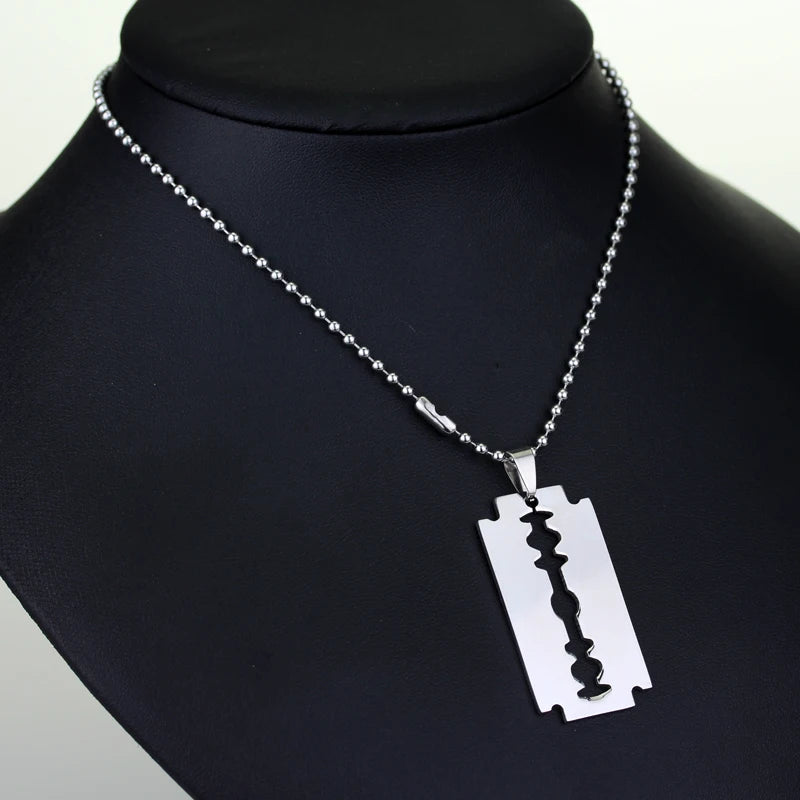 Gothic Razor Blade Bracelet & Pendant Necklace — Stainless Steel