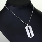 Stainless Steel Blade Razor Bracelet Gothic Punk Men Jewelry Sliver Color Metal Pendant Necklace Hiphop Unique Festival Gift