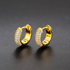 Iced Out Crystal Hoop Earrings — Stainless