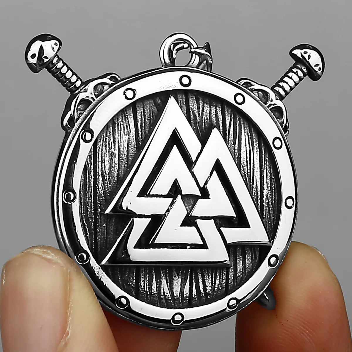 Valknut Steel Pendant 316L Odin Viking Warrior