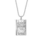 Dawapara The Major Arcana Tarot Cards Vintage Amulet Pendant Necklaces Box Chain Men Jewelry Stainless Steel Golden