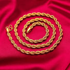 Men 24K Gold AU999 Pure Gold Dragon Head Twist Chain Necklace - Solid durable, 3D plump, non-deformable